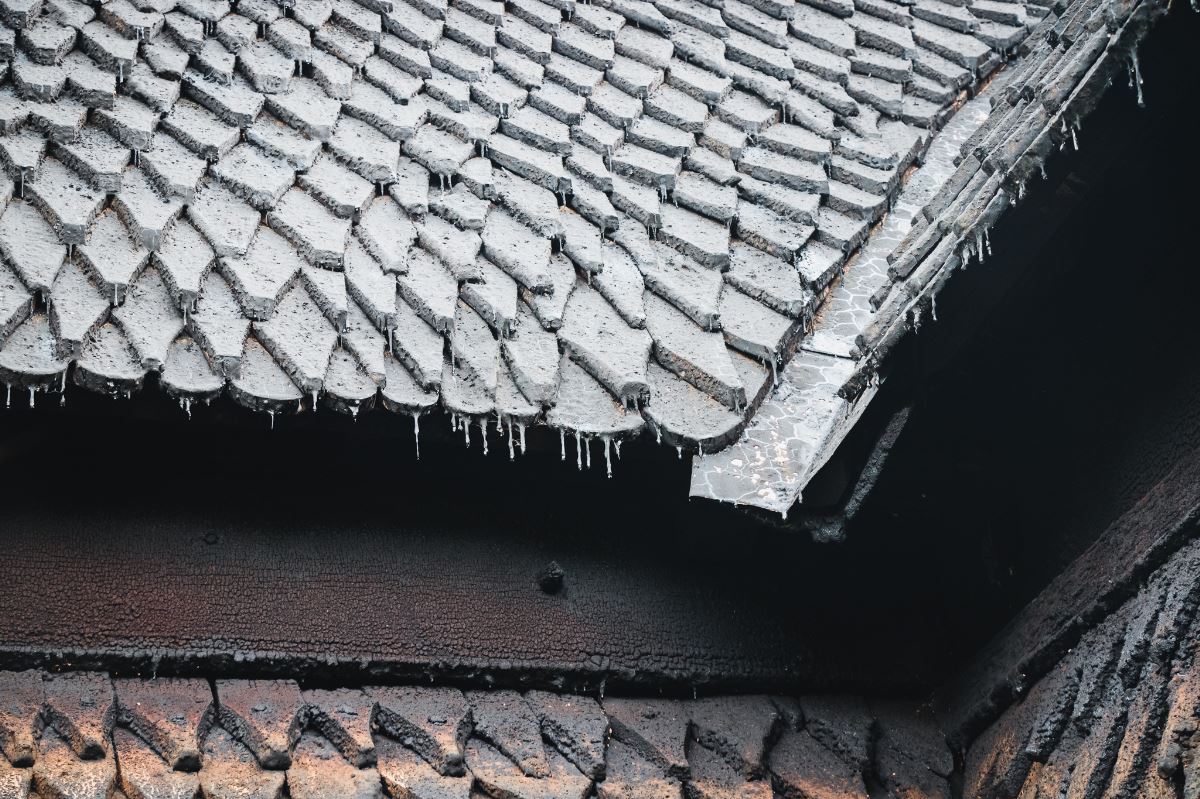 Wooden roof shingle detail on Borgund Stage Church